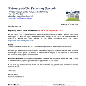 letters home primrose hill primary school school letter