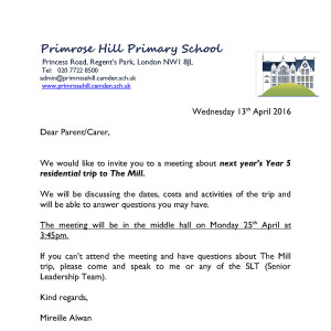 parents meeting letter