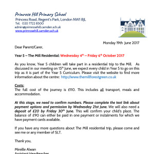 sample permission letter for school trip