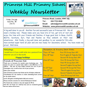 newsletters primrose hill primary school school news letter