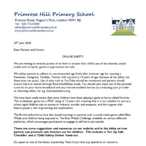 letters home primrose hill primary school