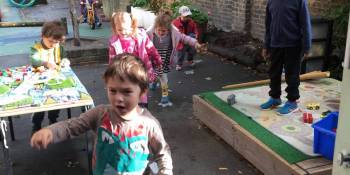 Dino Doris leaves footprints after a visit to the egg