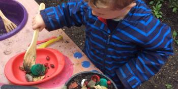 Mud kitchen cooking